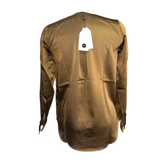 Universal Standard V Neck Satiny Long Sleeve Shimmery Blouse Sz 4XS (XS 00-0) Wo - Picture 11 of 12